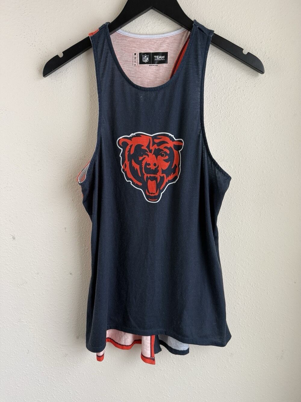 Chicago Bears Tank Top NFL Team Apparel Women's Medium Split Back Blue Orange